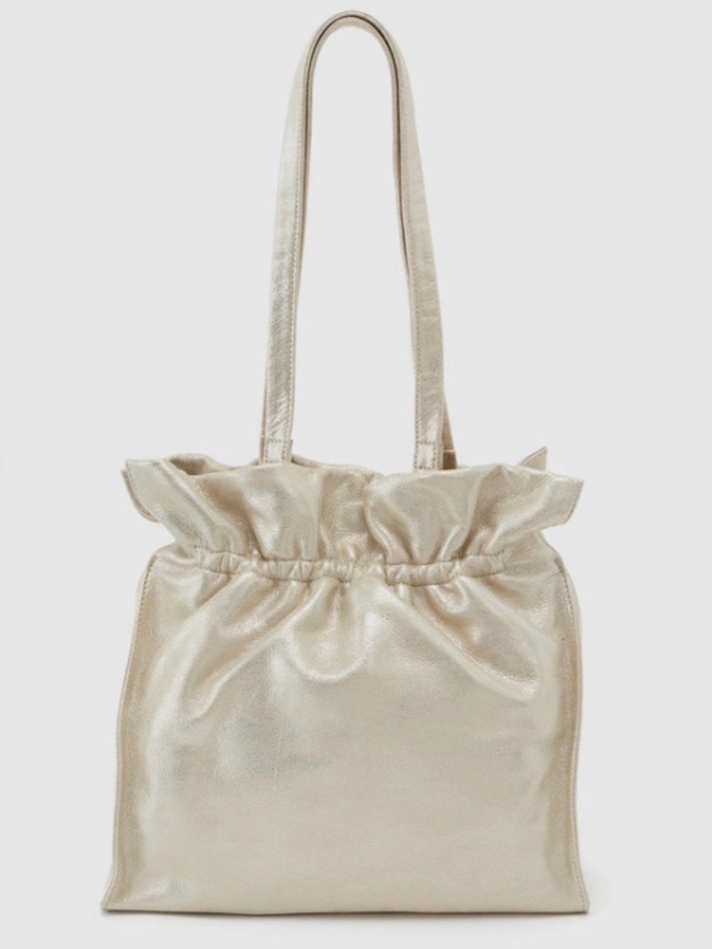 Hobo Caliber Metallic Pearled Gold Leather Shoulder Bag $328